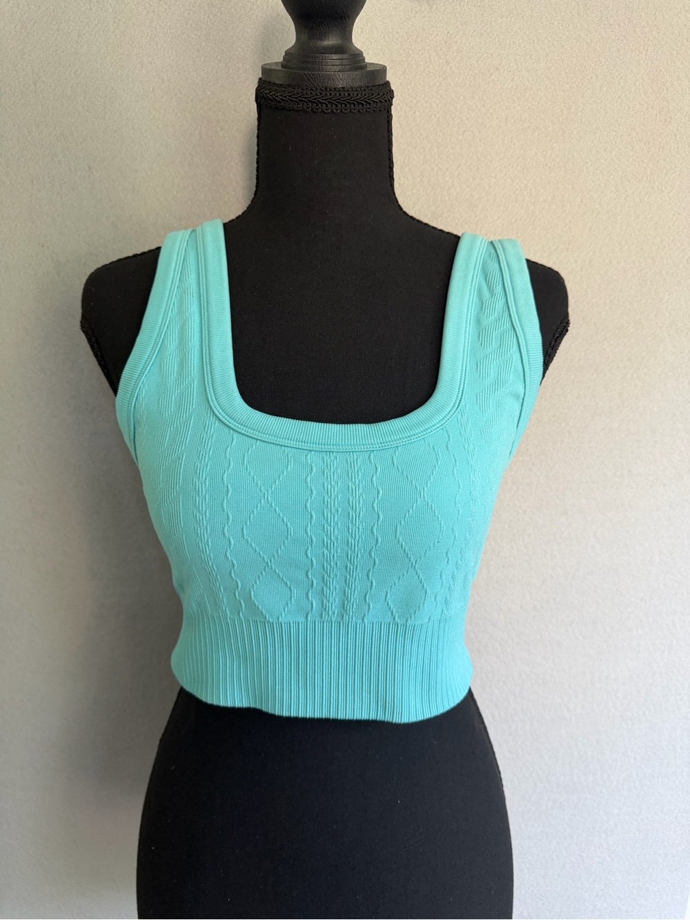 JoyLab Sports Bra Size L Women’s Mint Green Ribbed Seamless